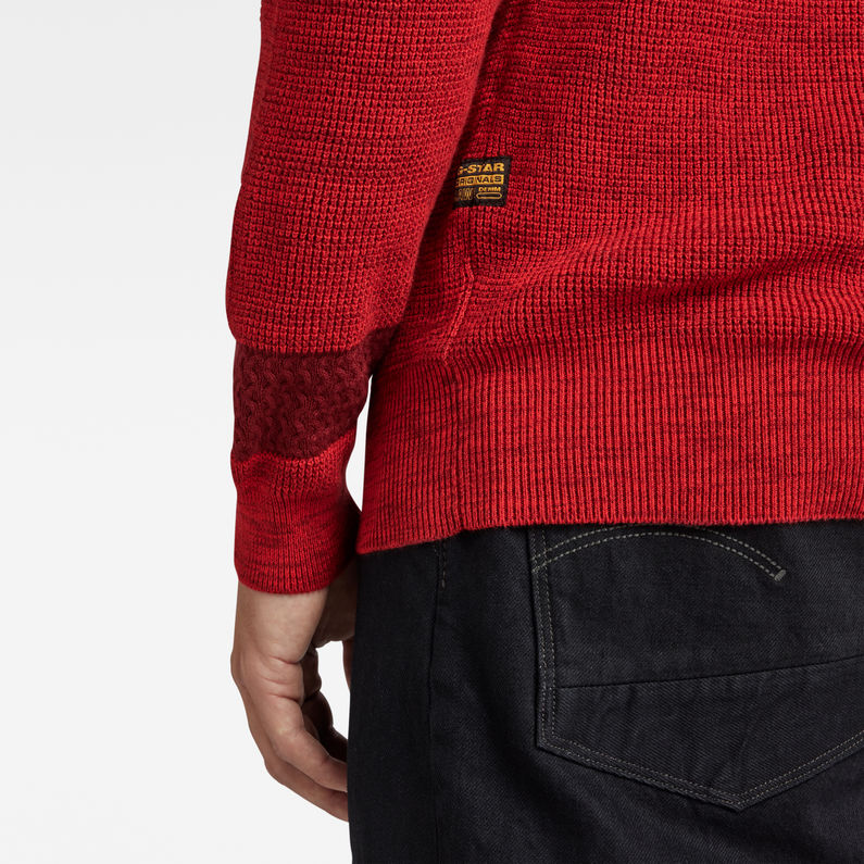 G-Star RAW® Pull en maille Charly Rouge detail shot