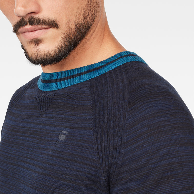 G-Star RAW® Pull en maille Core Straight Bleu foncé detail shot