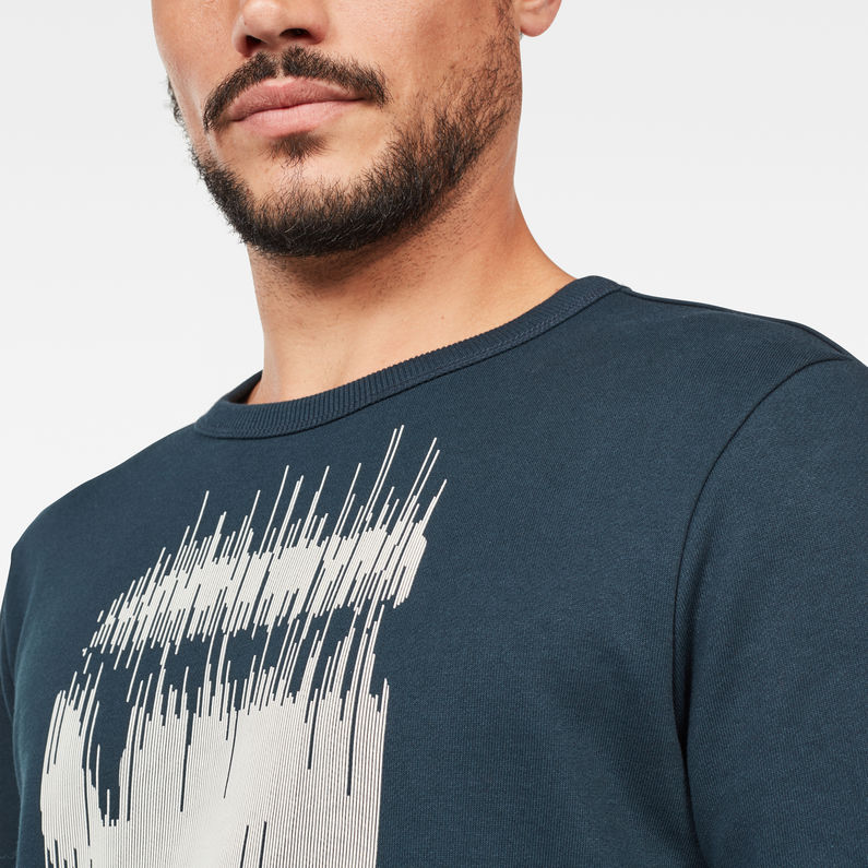 G-Star RAW® Graphic 8 Sweater Medium blue detail shot