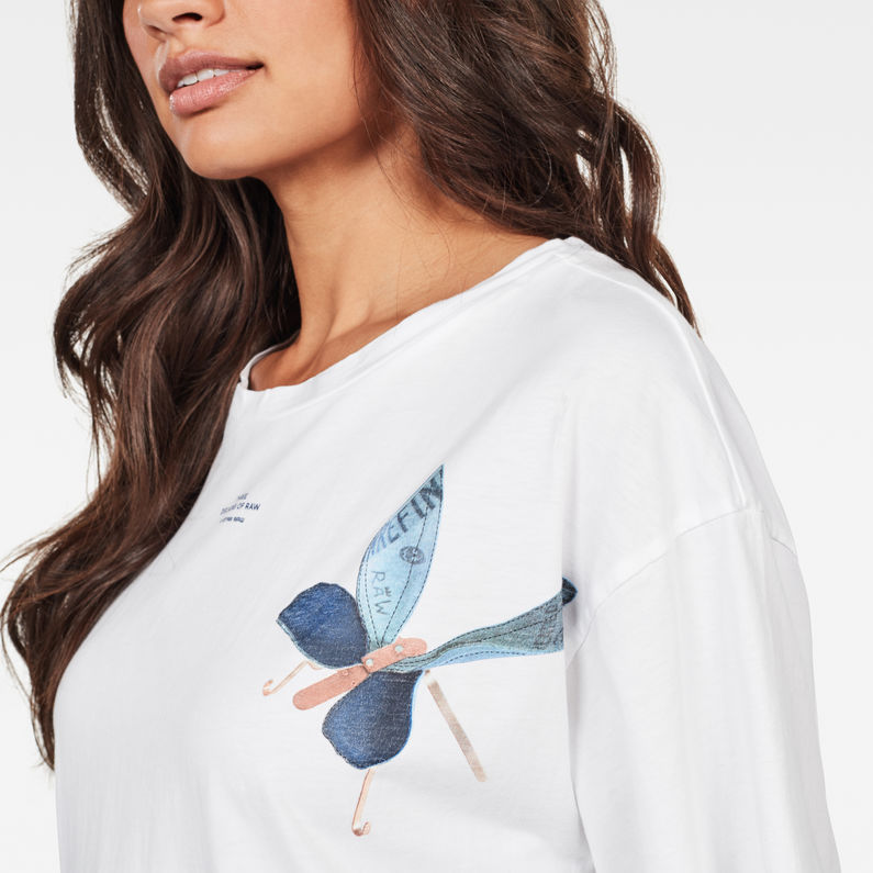 G-Star RAW® 30 Year Graphic Boyfriend Top White detail shot