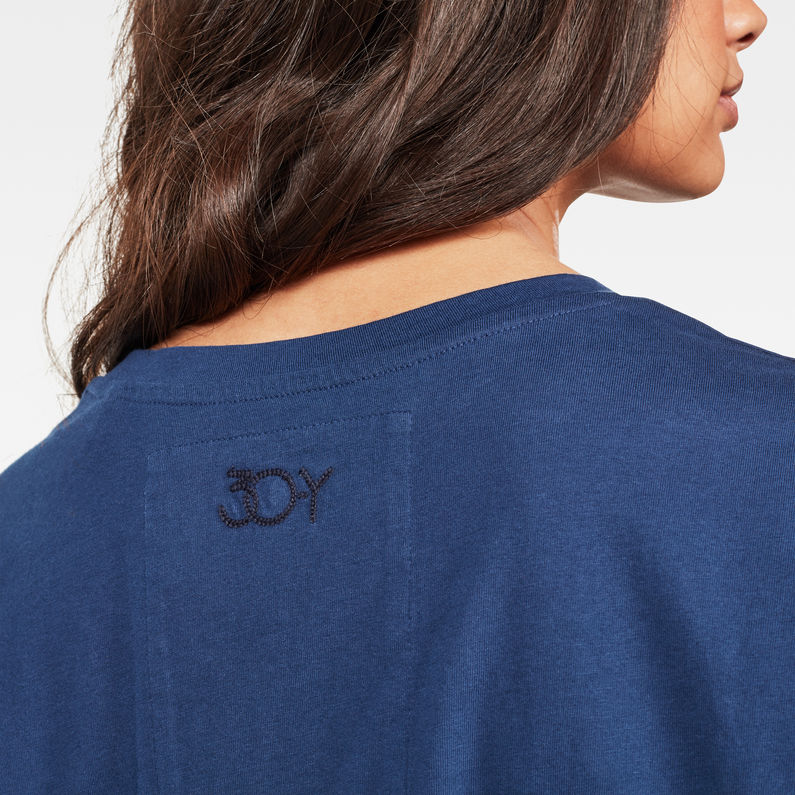 G-Star RAW® Top 30 Year Graphic Boyfriend Azul oscuro detail shot