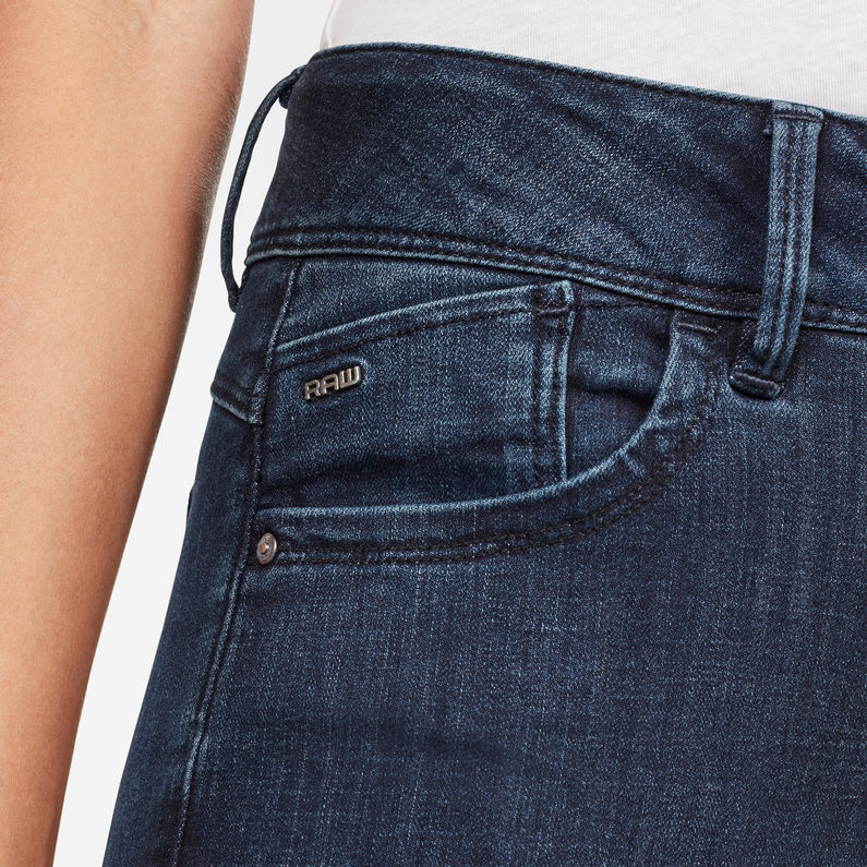 G-Star RAW® Lynn Mid Super Skinny Jeans Donkerblauw detail shot