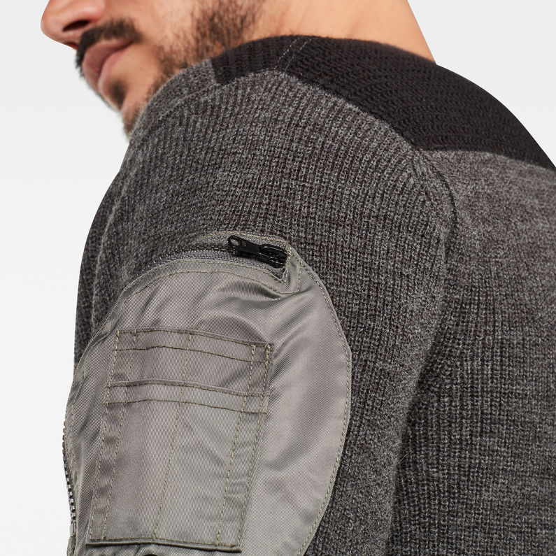 G-Star RAW® Stagione Knitted Sweater Grey detail shot