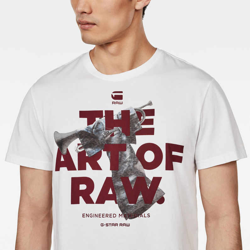 G-Star RAW® T-shirt Graphic 17 Photo Blanc detail shot