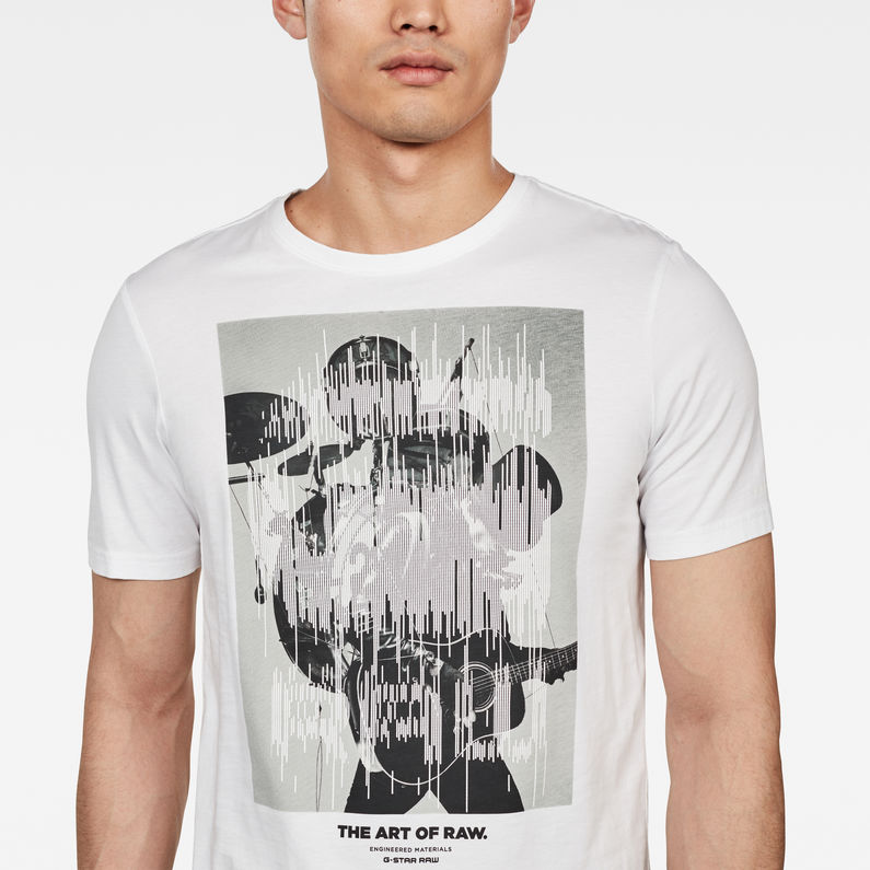 G-Star RAW® T-Shirt Graphic 1 Slim Blanc detail shot
