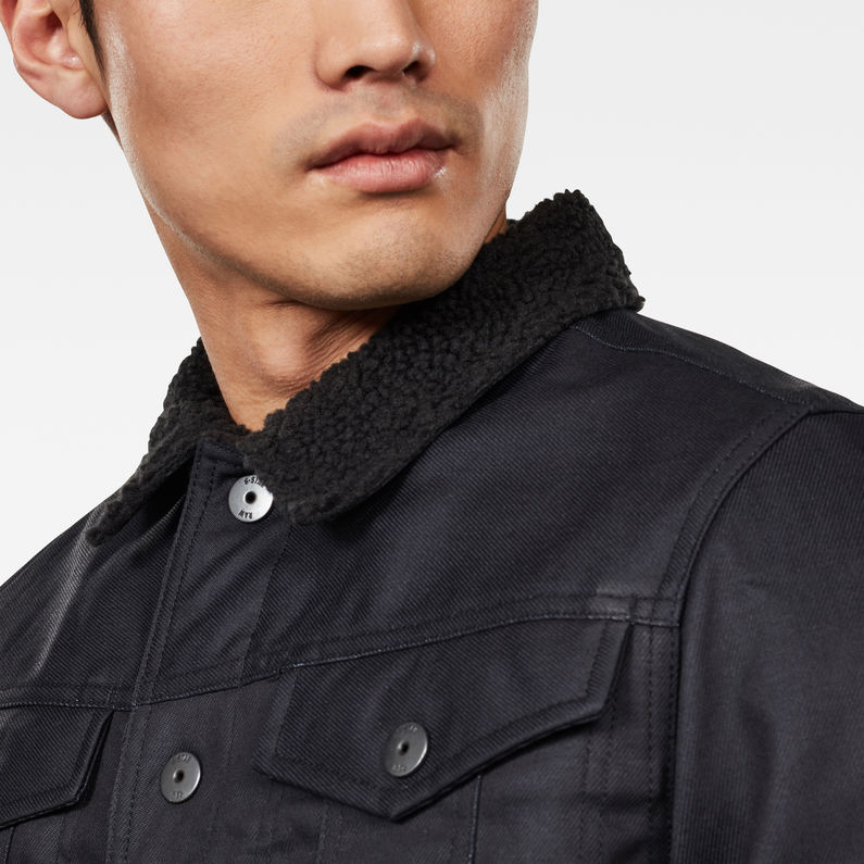 G-Star RAW® Veste D-Staq Sherpa Slim Bleu foncé detail shot