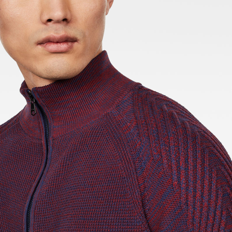G-Star RAW® Muzaki 1\2 Zip Knitted Sweater Purple detail shot
