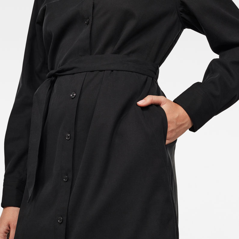 G-Star RAW® Vestido Camisero Lanc Midi Negro