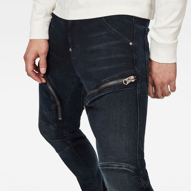 G-Star RAW® Jeans Air Defence Zip Skinny Gris detail shot