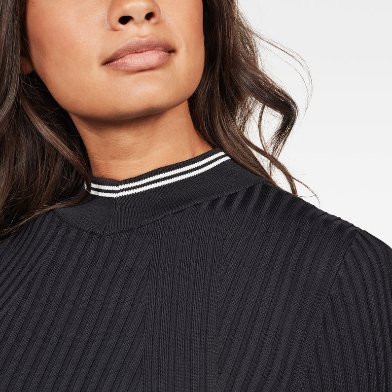 G-Star RAW® Lynn Mock Turtle Dress Black detail shot