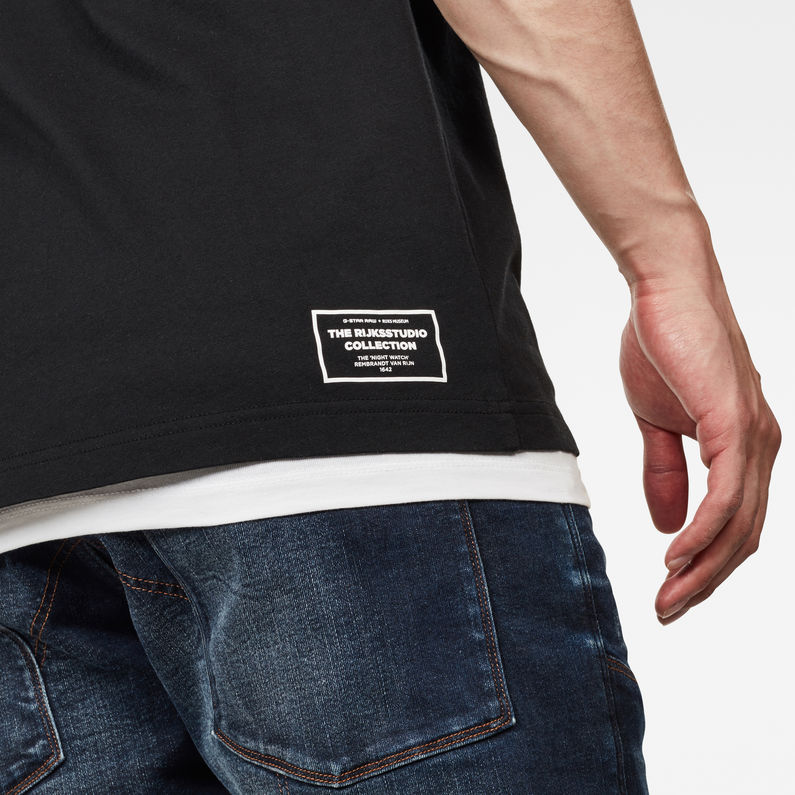 G-Star RAW® T-Shirt Rijks Graphic 5 Noir detail shot