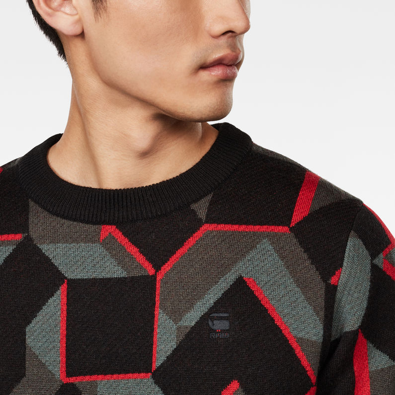 G-Star RAW® Mimesis Gebreide Trui Zwart detail shot