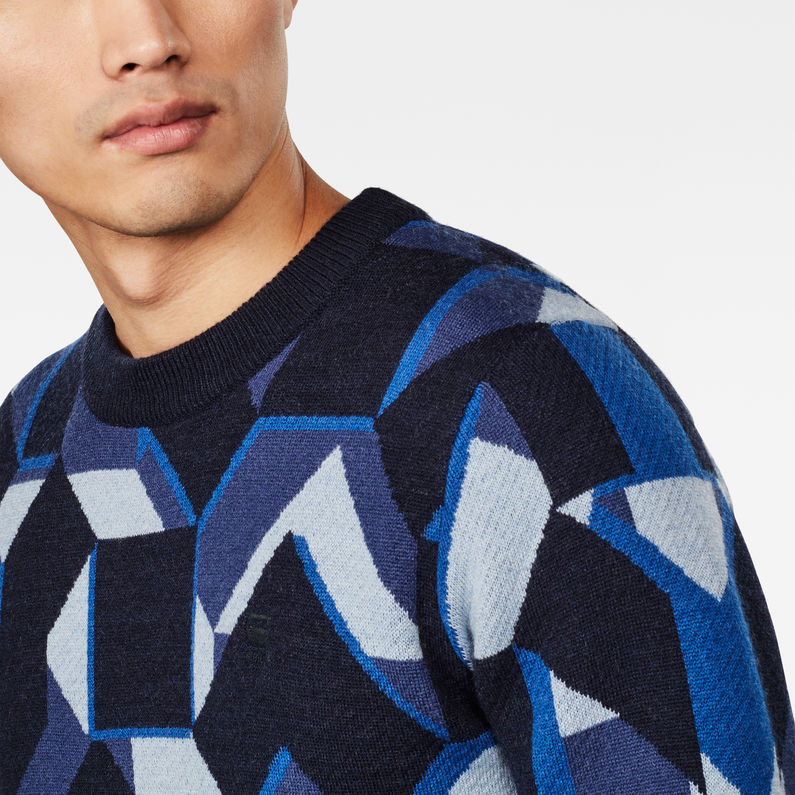 G-Star RAW® Mimesis Knitted Sweater Dark blue detail shot