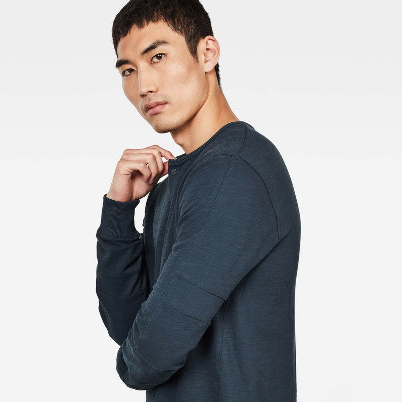 G-Star RAW® T-shirt Motac Grandad Bleu moyen detail shot