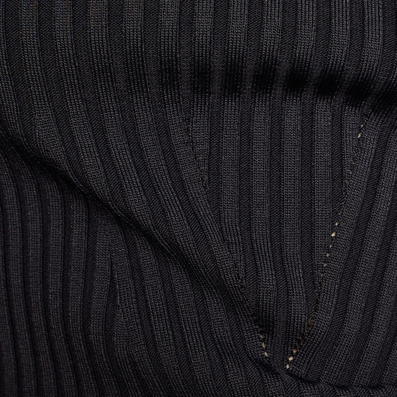 G-Star RAW® Lynn Mock Turtleneck Knitted Pullover Schwarz fabric shot