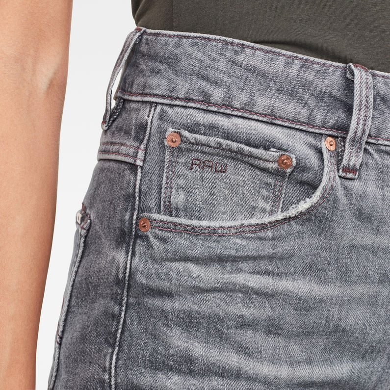 G-Star RAW® 3301 High Straight 90's Ankle Jeans Grau detail shot