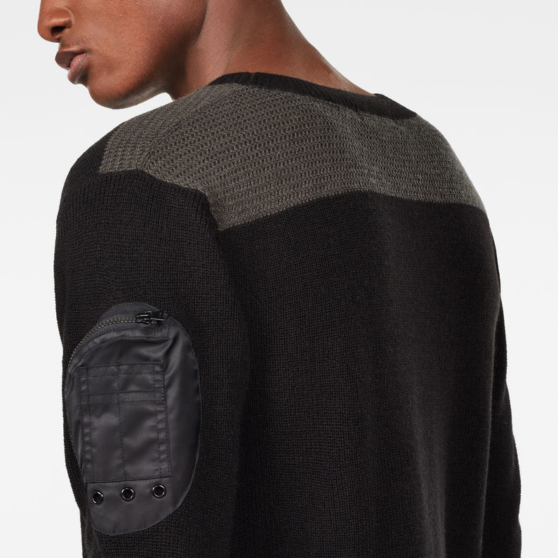 G-STAR® Stagione Knitted Sweater Black detail shot