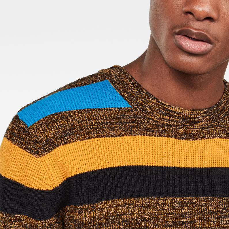 G-Star RAW® Mike Stripe Knitted Sweater Black detail shot