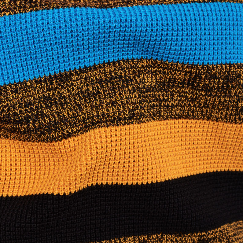 G-Star RAW® Mike Stripe Knitted Sweater Black fabric shot