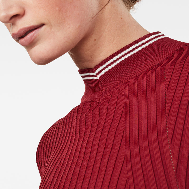 G-Star RAW® Vestido Lynn Mock Turtle Rojo detail shot