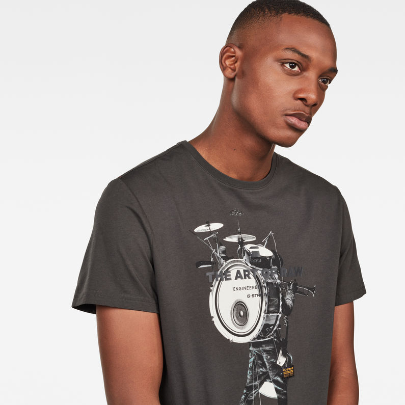 G-Star RAW® Graphic 3 Photo T-Shirt Grey detail shot