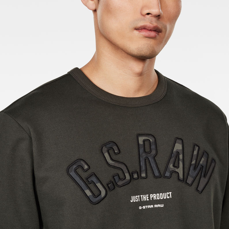 G-Star RAW® Sweat Graphic 12 Slim Gris detail shot