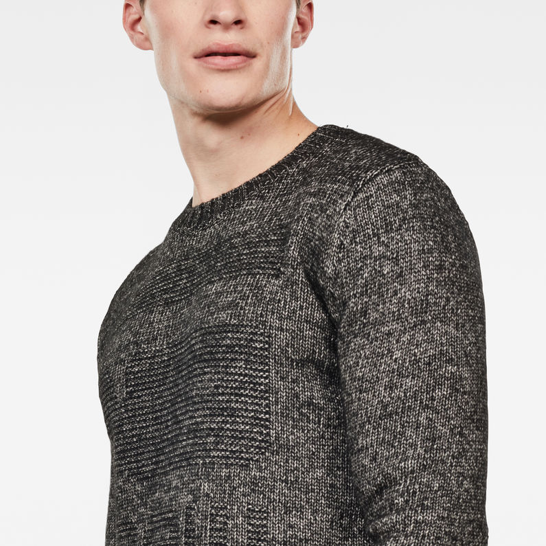 G-Star RAW® Pull en maille Mongram Noir detail shot