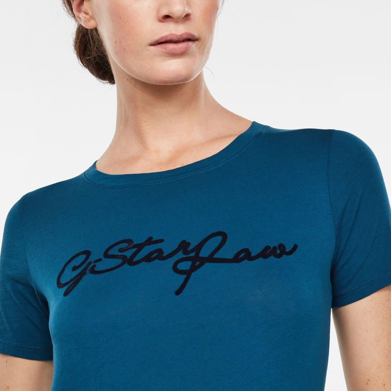 G-Star RAW® Top Graphic 4 Optic Slim Azul oscuro detail shot