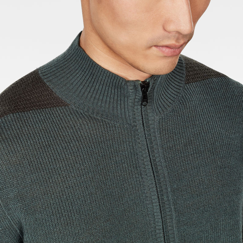 G-Star RAW® Jersey Stagion 1\2 Zip Verde detail shot