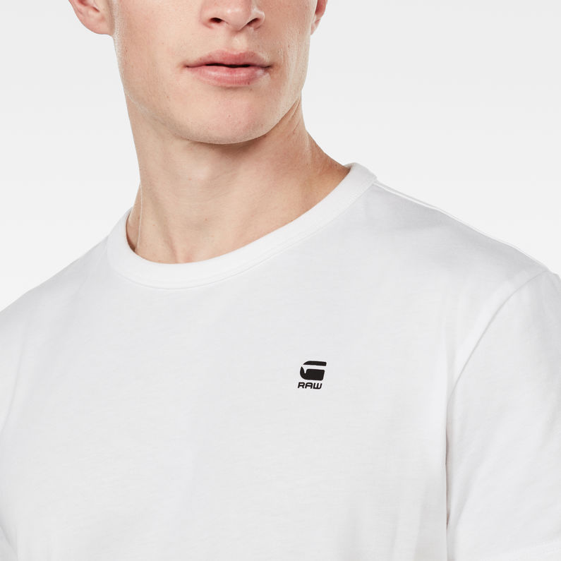 G-Star RAW® Straight Round Neck T-Shirt Blanc detail shot