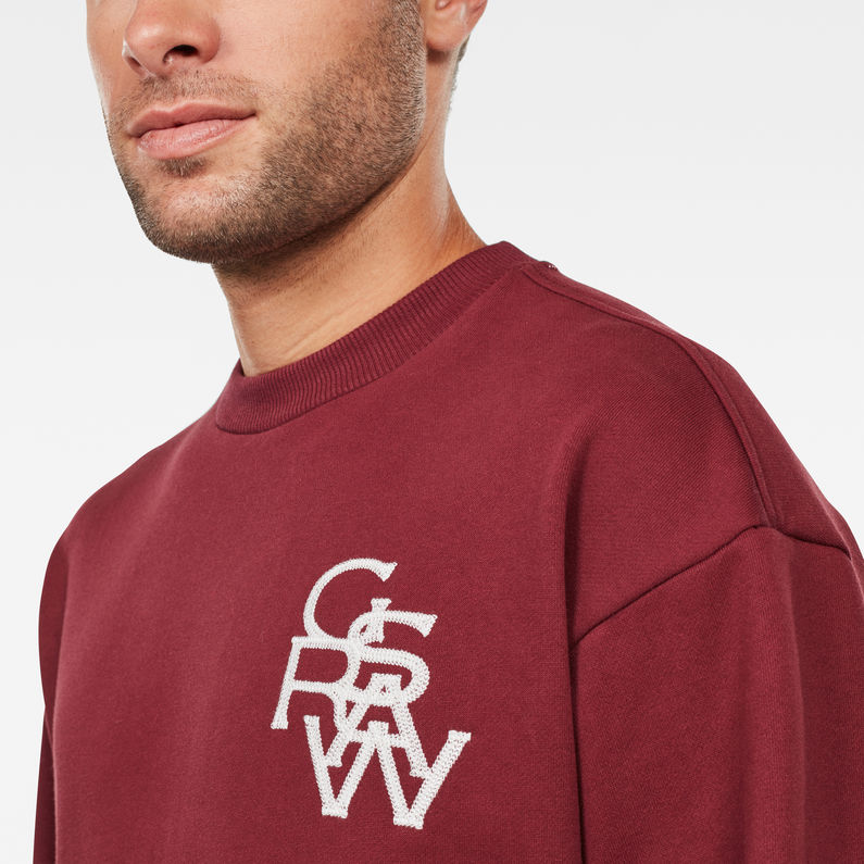G-STAR® Graphic 11 Story Sweater Red detail shot