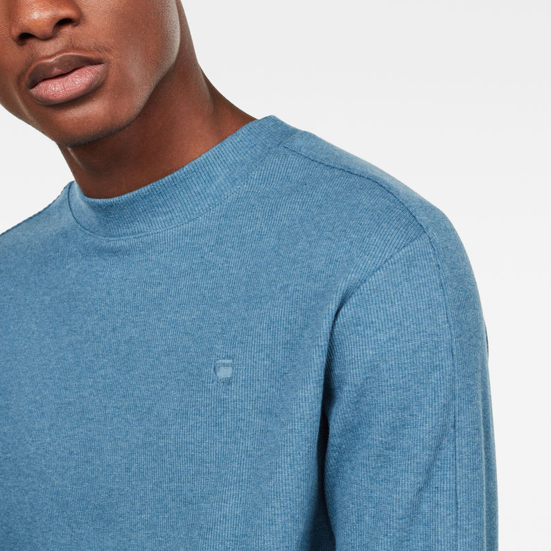 G-Star RAW® Sudadera Korpaz Mock Azul intermedio detail shot