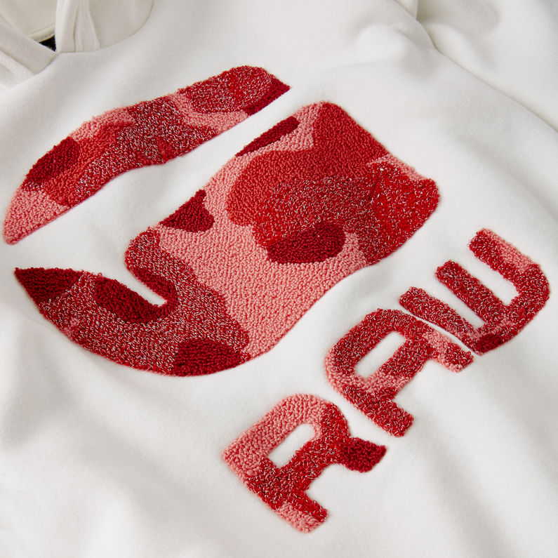 G-Star RAW® Hooded Sweater Beige detail shot