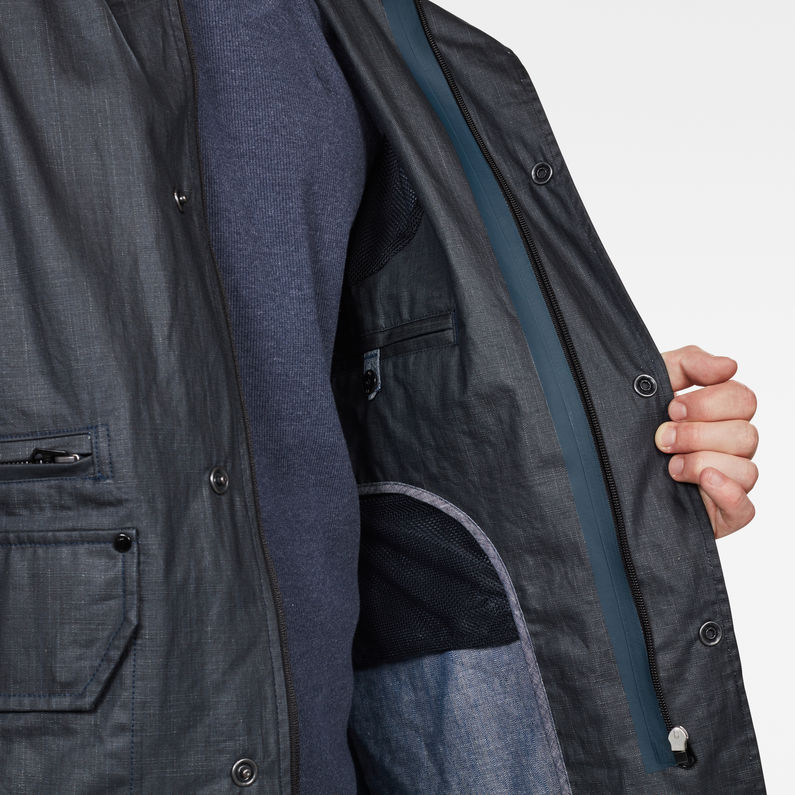 G-STAR® XPO Regenjas Donkerblauw detail shot
