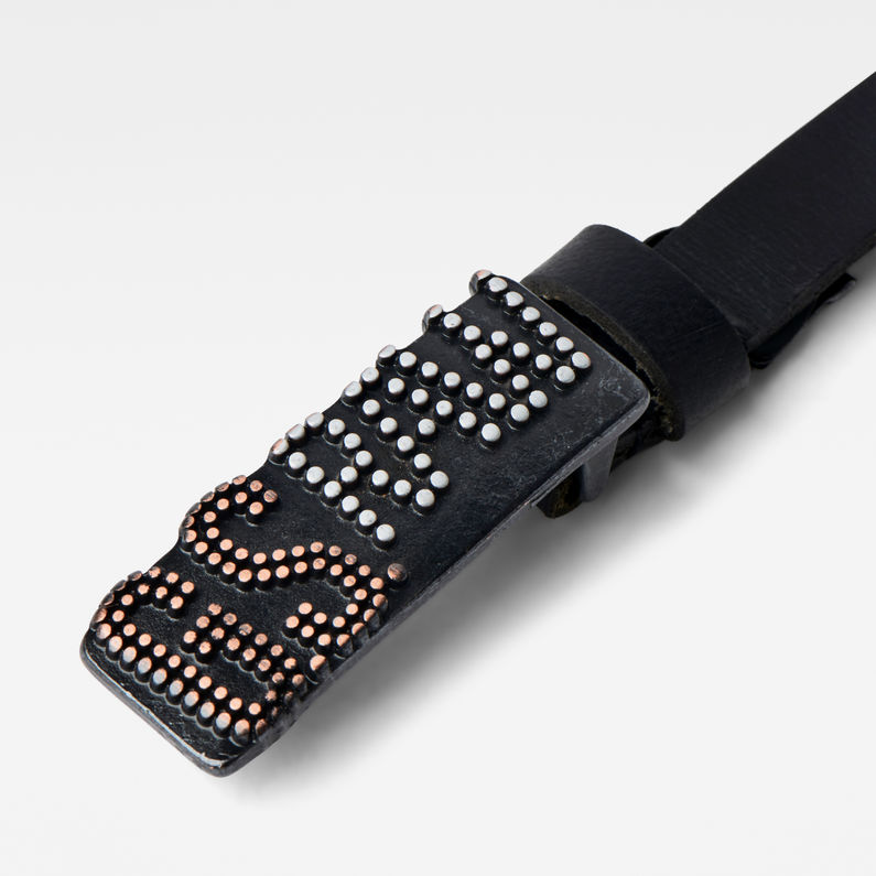 G-Star RAW® Ceinture Dorala Stud Pin Noir detail shot buckle