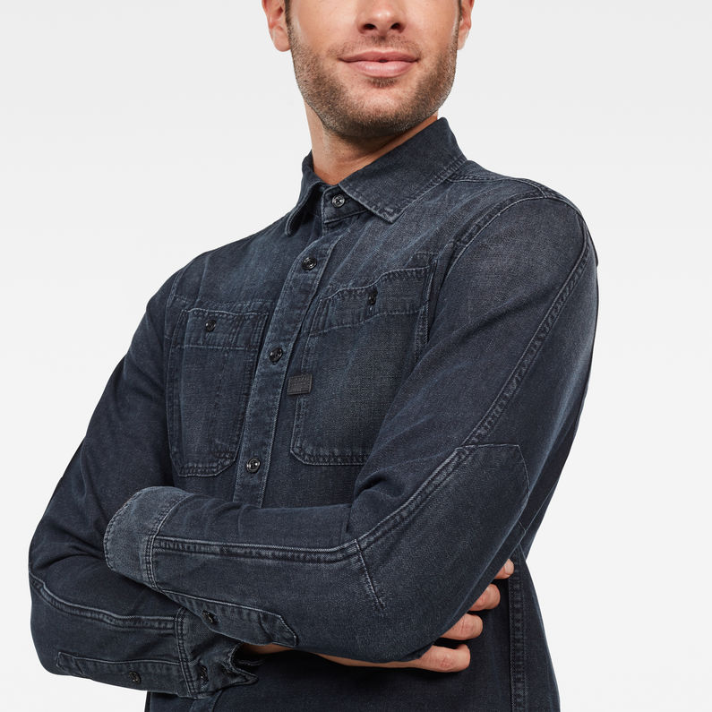 G-Star RAW® Camisa Kinec Straight Gris detail shot
