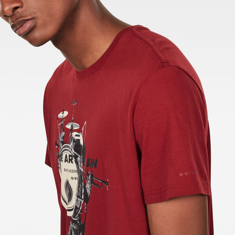G-Star RAW® T-shirt Graphic 3 Photo Rouge detail shot