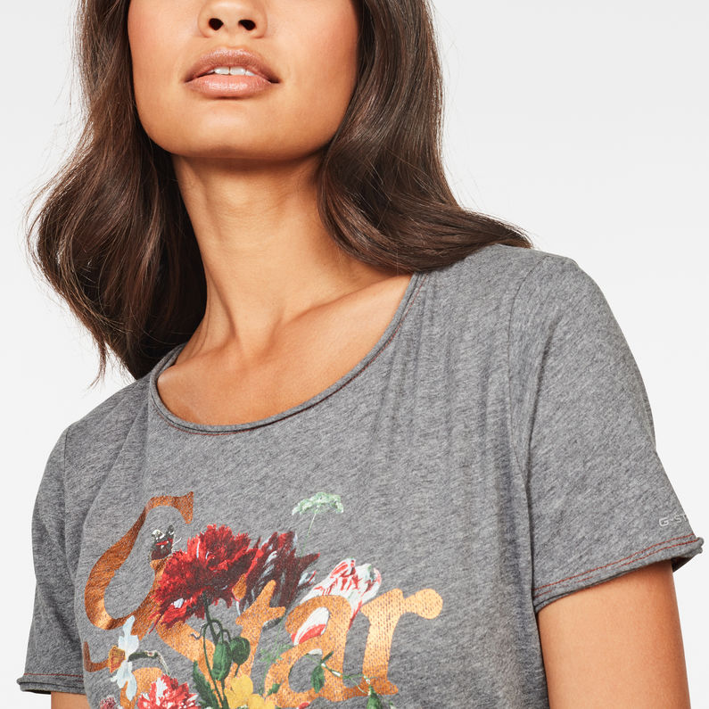 G-Star RAW® Haut Graphic 4 Optic Slim Gris detail shot