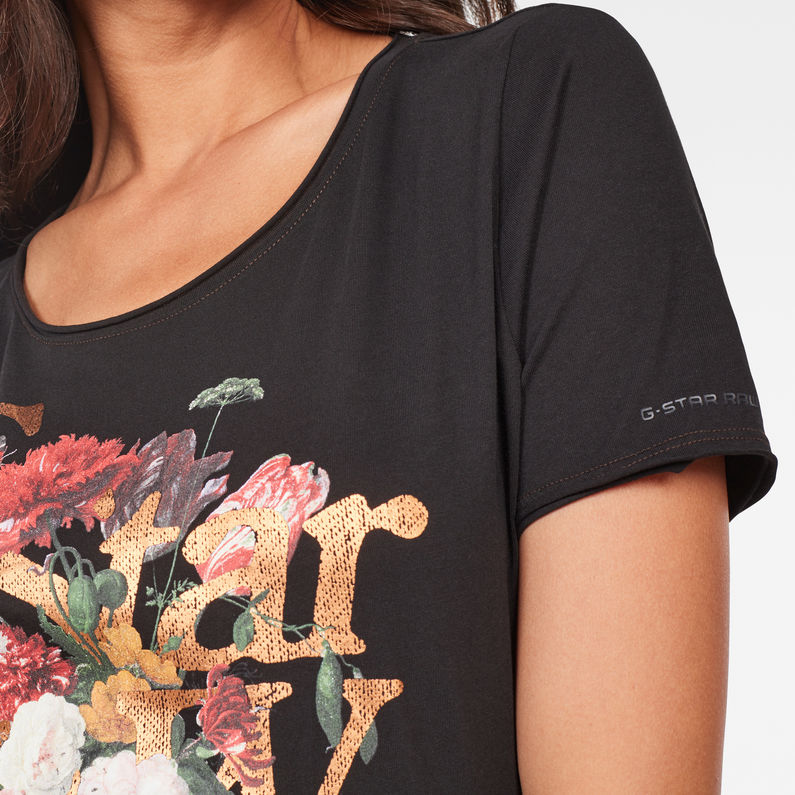 G-Star RAW® Top Graphic 4 Optic Slim Negro detail shot
