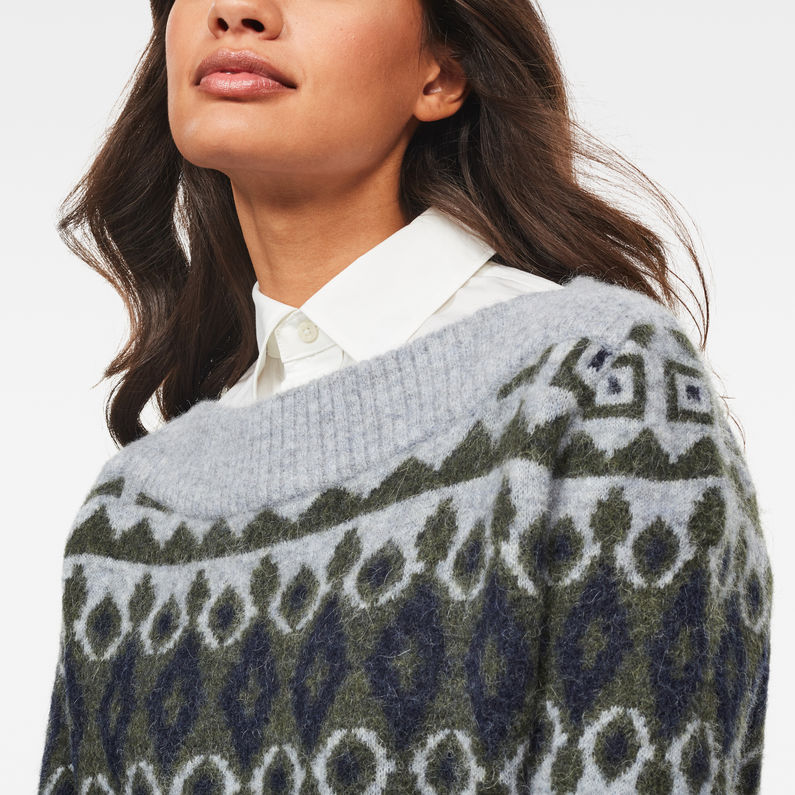 G-Star RAW® Jersey Jacquard Knitted Gris detail shot