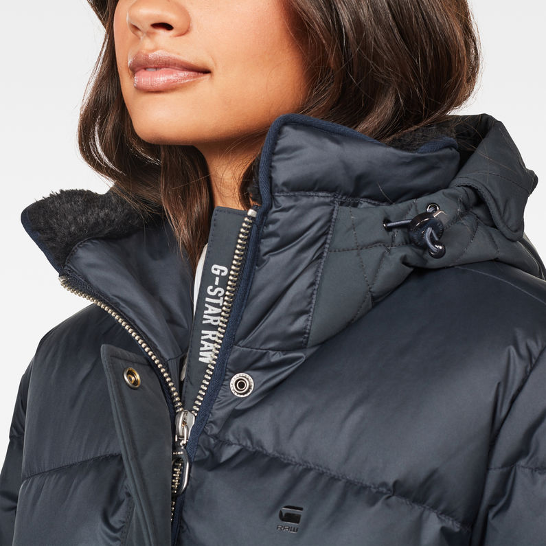 G-Star RAW® Parka Whistler Down Long Bleu foncé detail shot