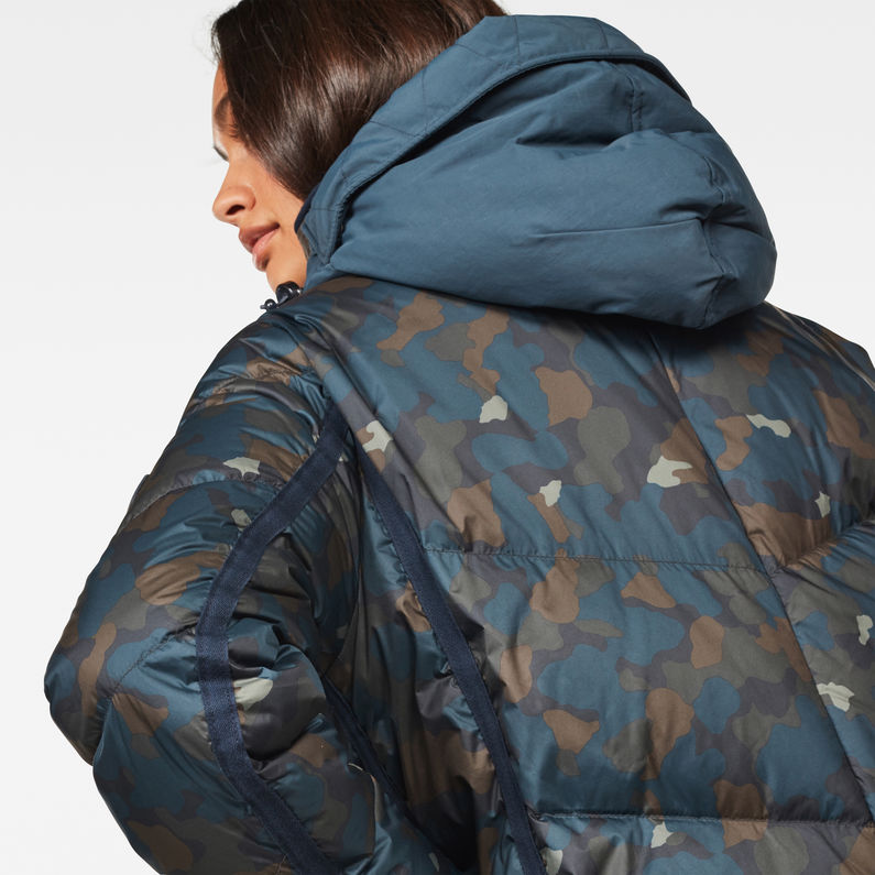 G-Star RAW® Parka Whistler Down Long Bleu foncé detail shot