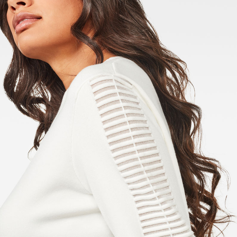 G-Star RAW® Guzaki Knitted Sweater Beige detail shot