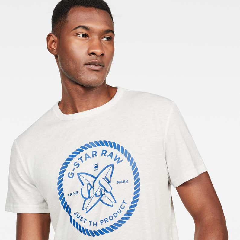G-Star RAW® GS Surf Regular T-Shirt Blanc detail shot