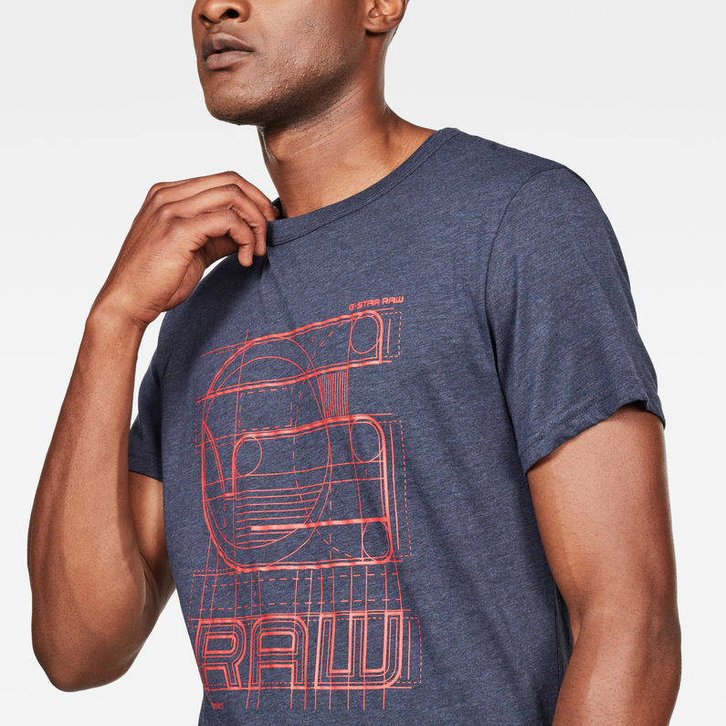 G-Star RAW® Pixel Outline Logo T-Shirt Dark blue