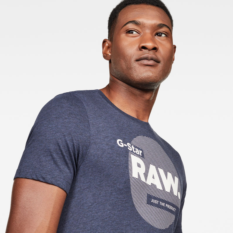 G-Star RAW® T-Shirt Logo Circle Bleu foncé detail shot