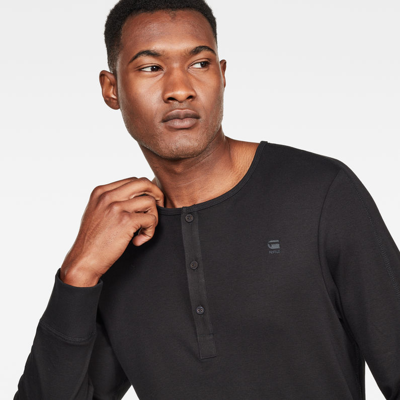 G-Star RAW® Ardor Granddad Slim T-Shirt Black detail shot