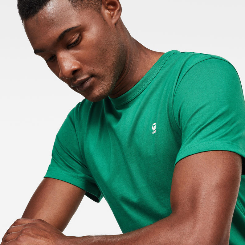 G-Star RAW® Straight Round Neck T-Shirt Green detail shot