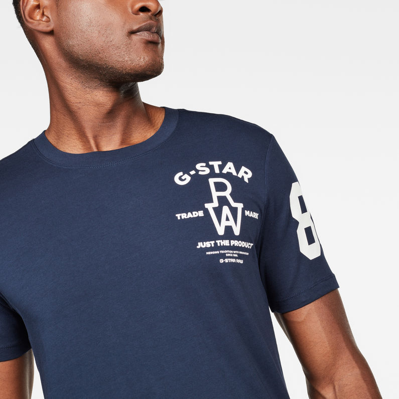 G-Star RAW® Slim Logo T-Shirt Dark blue detail shot