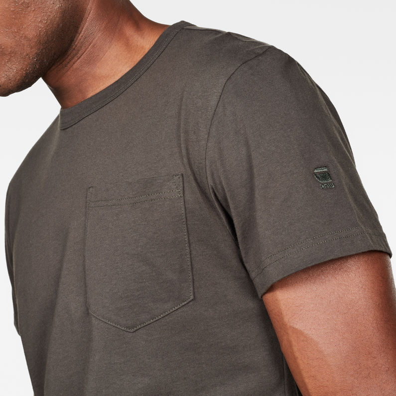 G-Star RAW® Straight Round Pocket T-Shirt Gris detail shot